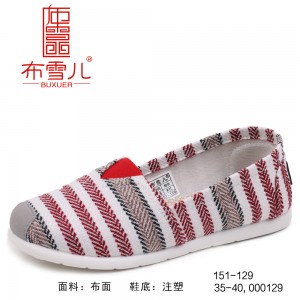 BX151-129 红色 女休闲布单鞋