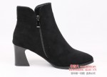 BX116-527 黑色 时装优雅粗跟女短靴【二棉】