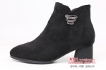 BX141-299 黑色 时装优雅粗跟女短靴【二棉】