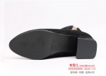 BX116-525 黑色 时装优雅粗跟女短靴【二棉】