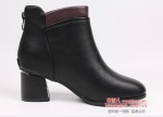 BX116-528 黑色 时装优雅粗跟女短靴【二棉】