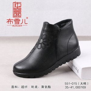 BX551-015 黑色 休闲百搭【防水】加厚保暖女棉鞋【大棉】