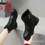 BX550-018 黑色 时装休闲英伦风厚底女短靴【二棉】