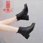 BX385-178 黑色 时尚英伦风厚底帅气马丁靴【厚毛】