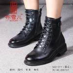 BX560-011 黑色 时装休闲英伦风厚底女短靴【厚毛】