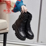 BX377-110 黑色 时尚英伦风厚底帅气马丁靴【厚毛】