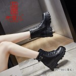 BX377-109 黑色 时尚英伦风厚底帅气马丁靴【厚毛】