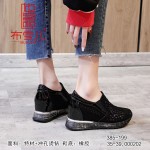 BX385-199 黑色 时尚百搭休闲【内增高】女网鞋