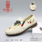 326593-002 米色 女中国风刺绣【国潮】舒适布单鞋