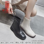 529599-003 黑色 软底软面时尚小方头裸靴【超纤绒】