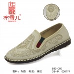 BX593-009 米色 男中国风虎头刺绣【国潮】舒适布单鞋