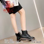 BX556-075 黑色 英伦风平底软底马丁靴厚底瘦瘦靴