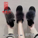 BX539-035 黑卡色 时装优雅平底女短靴【大棉】