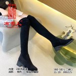 BX180-183 黑色 时尚百搭高筒女长靴【二棉】