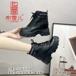 BX385-318 黑色 时尚百搭英伦风女马丁靴【超柔】