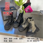 BX180-209 黑卡色 时尚复古拼色英伦风女短靴【超柔】
