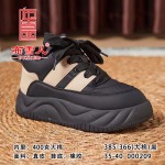BX385-366 黑色 时尚休闲复古女棉鞋面包鞋【大棉】
