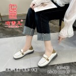 BX385-383 米杏色 时尚休闲【真皮】女单鞋