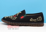BX593-065 黑色 舒适休闲男绣花布单鞋