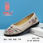 BX034-100 米色 舒适休闲女【绣花】单鞋