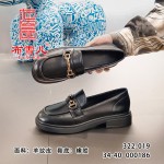 BX322-019 黑色 时装休闲百搭软底女单鞋【乐福鞋】